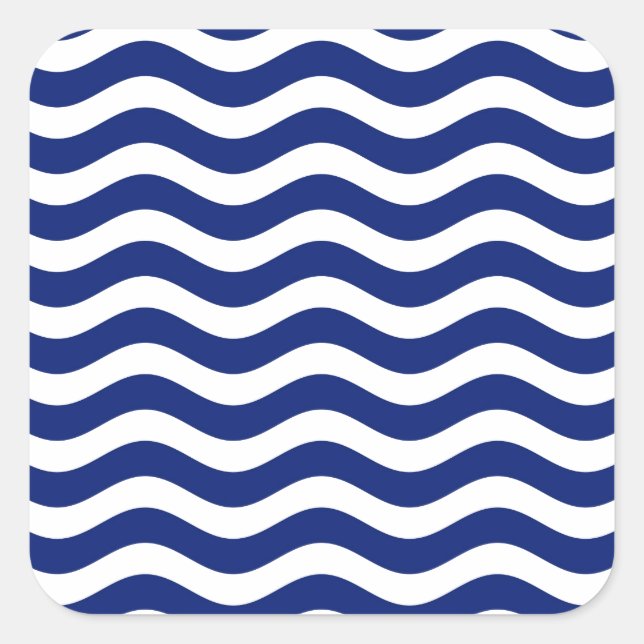 Sticker Carré Wavy Navy Stripes decor (Devant)