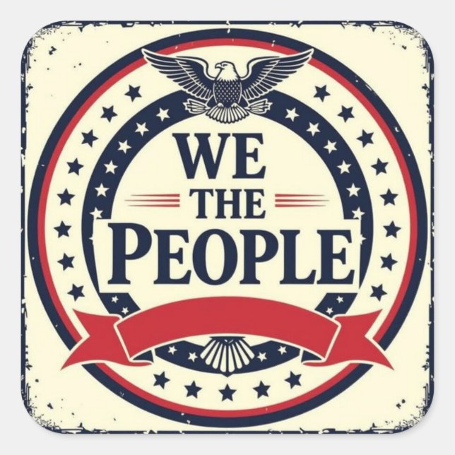 Sticker Carré We the people classic American emblem  (Devant)