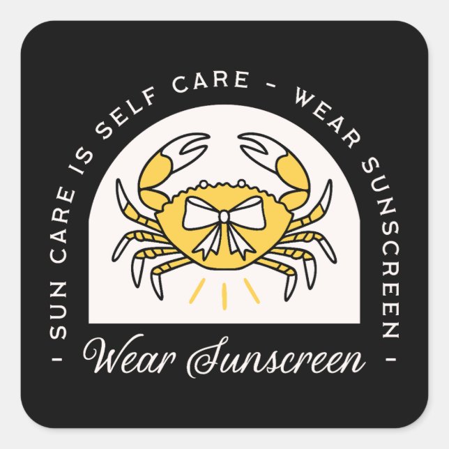 Sticker Carré Wear sunscreen apply spf skin cancer prevention (Devant)