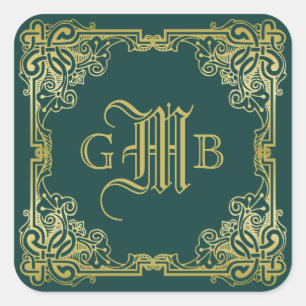 Sticker Carré Wedding Monogram Classic