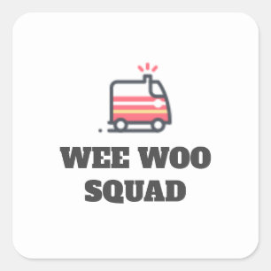 Sticker Carré Wee Woo Squad, Ambulance 911