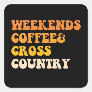 Sticker Carré Week-ends Café Cross Country Runner