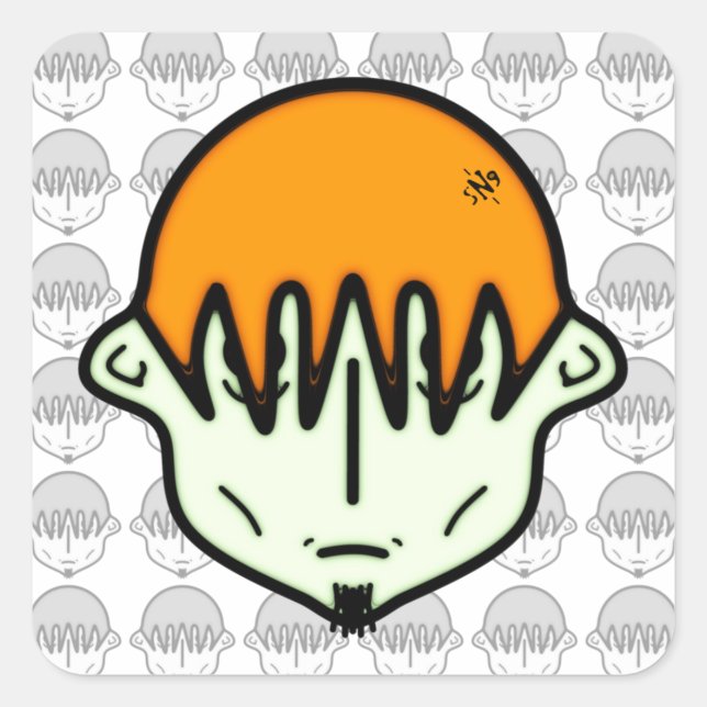 Sticker Carré Weenish mec avec chèvre v2 (Devant)