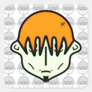 Sticker Carré Weenish mec avec chèvre v2