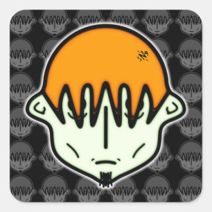 Sticker Carré Weenish mec avec goatee v3