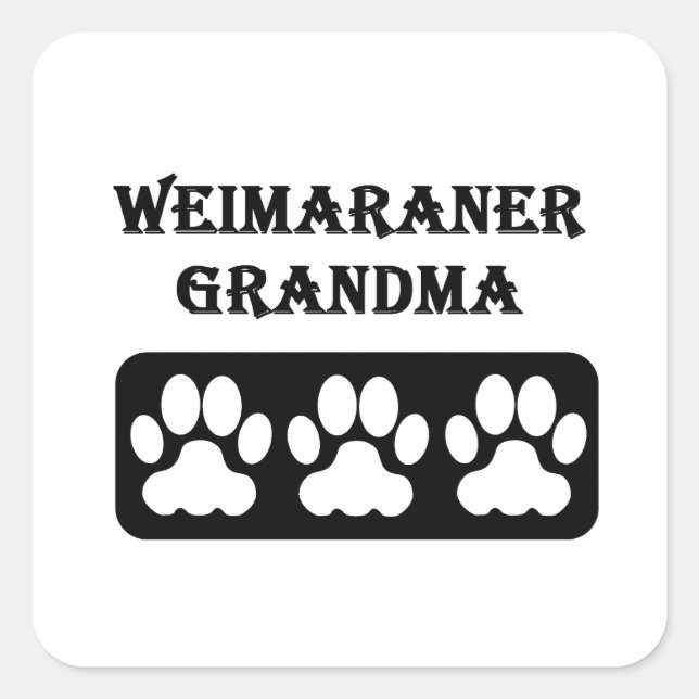Sticker Carré Weimaraner Grand-mère (Devant)