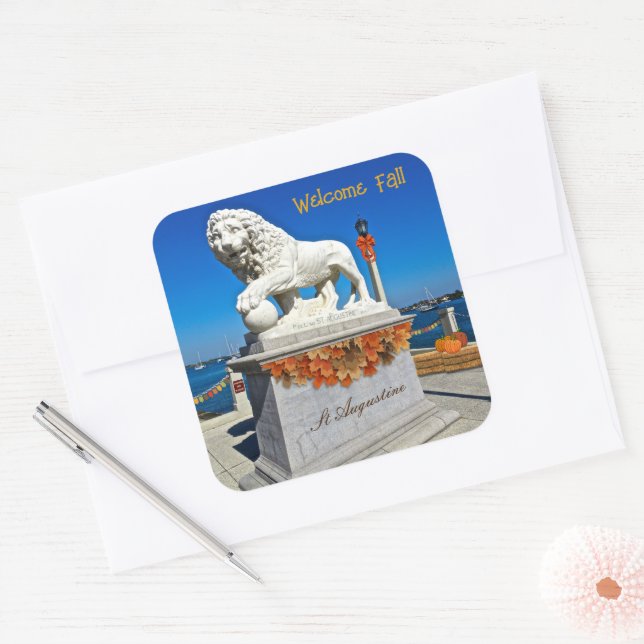 Sticker Carré Welcome Fall Coastal St Augustine Floride (Enveloppe)