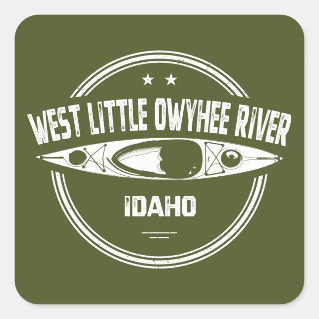 Sticker Carré West Little Owyhee River Idaho Kayak (Devant)