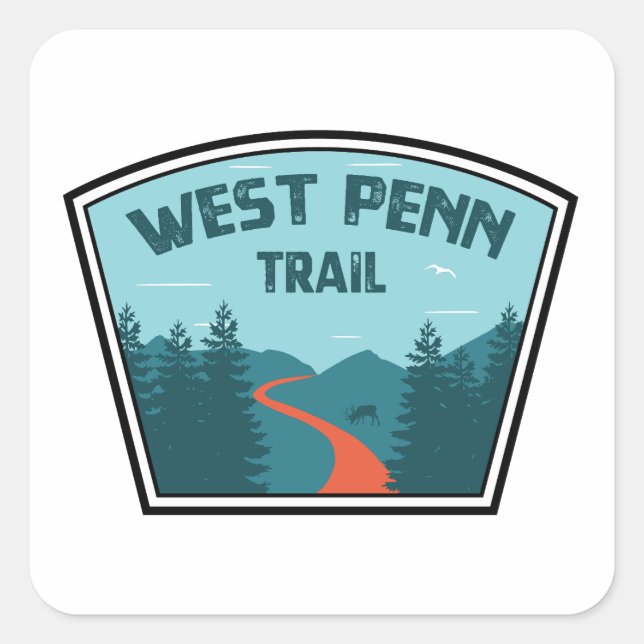 Sticker Carré West Penn Trail Pennsylvanie (Devant)