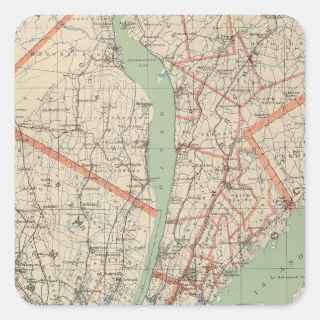 Sticker Carré Westchester Co et ses environs (Devant)