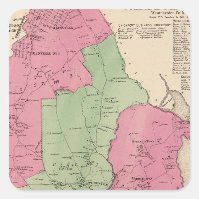 Sticker Carré Westchester, NY (Devant)