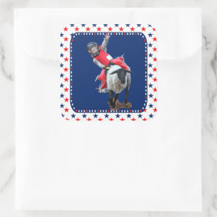 Sticker Carré Western Rodeo Mutton Busch Cowboy Kid Carré Sti
