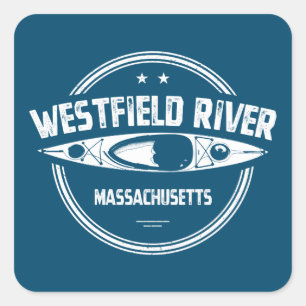Sticker Carré Westfield River Massachusetts Kayak