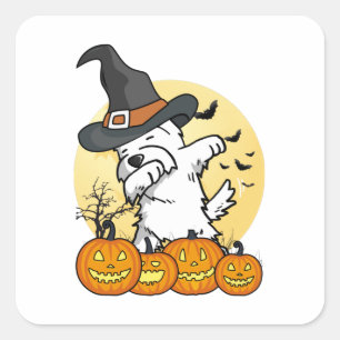 Sticker Carré Westie Dabbing Halloween