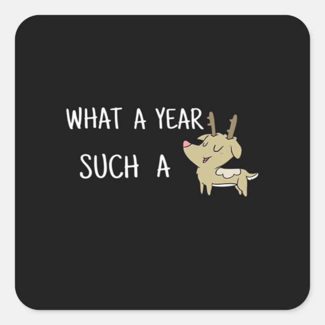 Sticker Carré What A Fun Deer Moment Retro Style  (Devant)