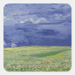 Sticker Carré Wheatfields de Vincent van Gogh sous le nuage