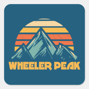 Sticker Carré Wheeler Peak New Mexico Retro Turquoise