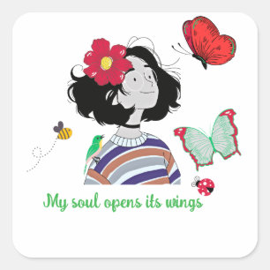 Sticker Carré Where Spring Meets Me