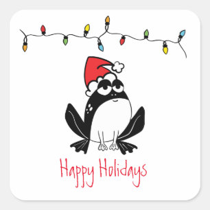 Sticker Carré Whimsical Christmas Frog