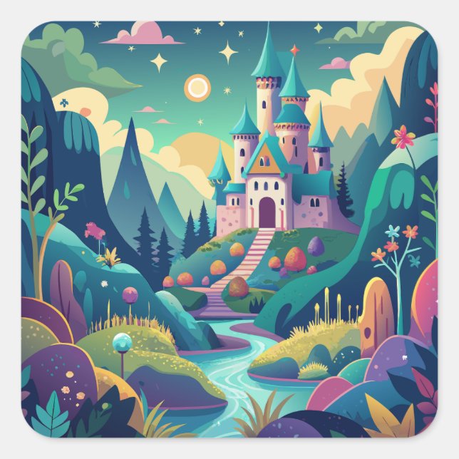 Sticker Carré Whimsical Wonderland (Devant)