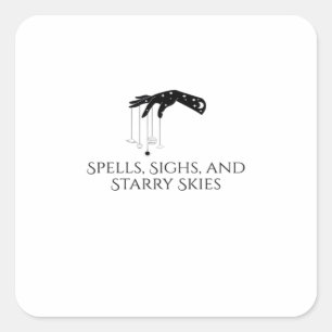 Sticker Carré Whimsigoth Ink – Forêts Mystiques, Lunes & Magie O