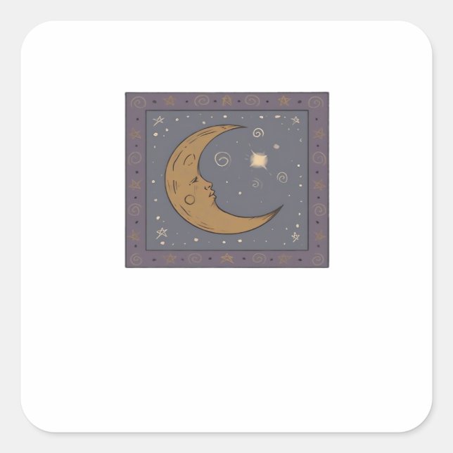 Sticker Carré Whimsigoth Moon Classic (Devant)