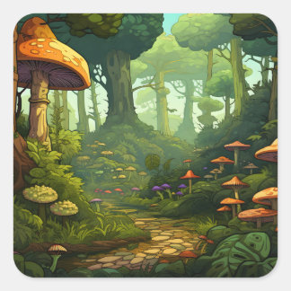 Sticker Carré Whimsy des bois