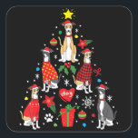 Sticker Carré Whippet Noël Ornement Arbre Drôle Chien Maman Papa<br><div class="desc">Whippet Noël Ornement Arbre Drôle Chien Maman Papa</div>