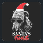 Sticker Carré Whippet Santas Favori Funny Christmas<br><div class="desc">Whippet Santas Favori Funny Christmas</div>