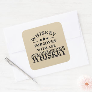 Sticker Carré Whiskey cite d'humoristiques paroles d'alcool cade
