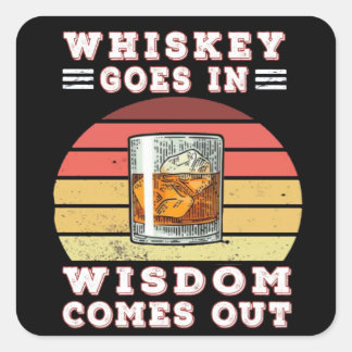 Sticker Carré Whiskey va sagesse sort