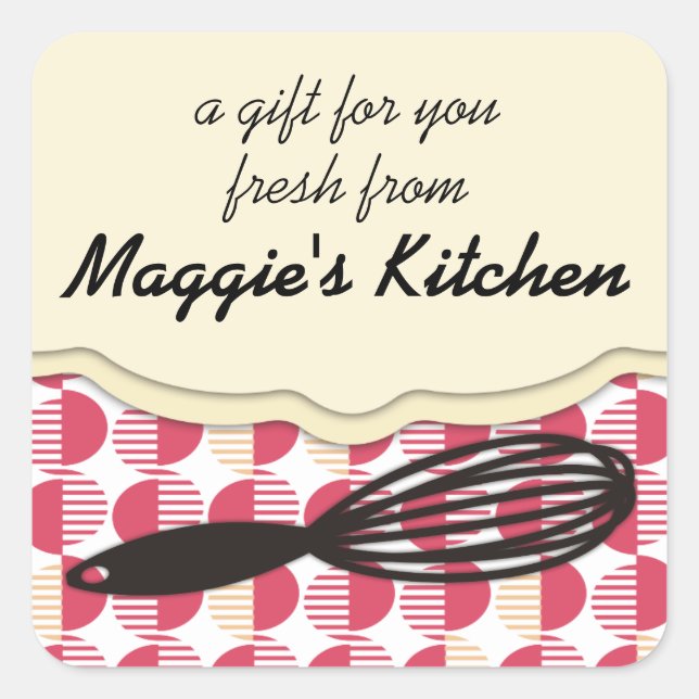 Sticker Carré whisky géométrique rétro cuisine boulangerie boula (Devant)