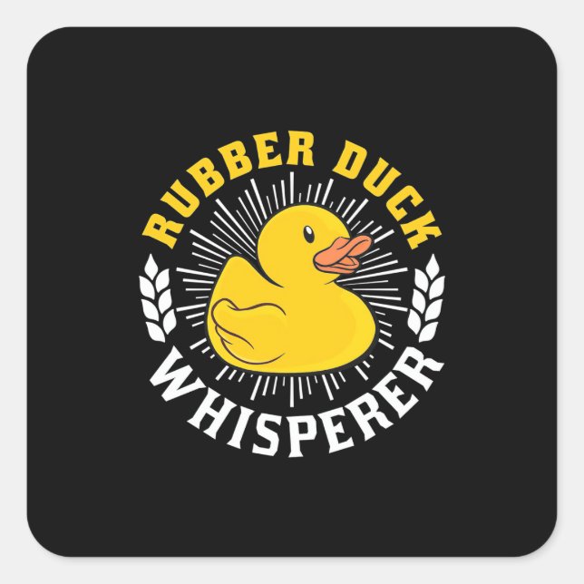 Sticker Carré Whisperer de canard en caoutchouc (Devant)