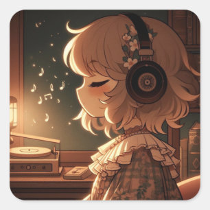 Sticker Carré Whispers au clair de lune