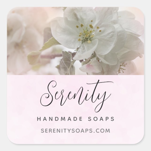 Sticker Carré White Apple Blossom Photoshop Business (Devant)