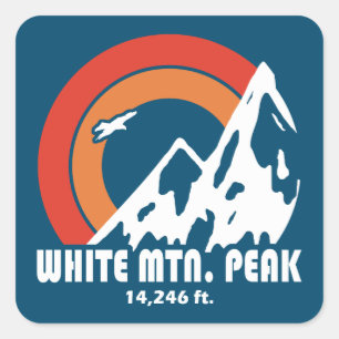 Sticker Carré White Mountain Peak California Sun Eagle