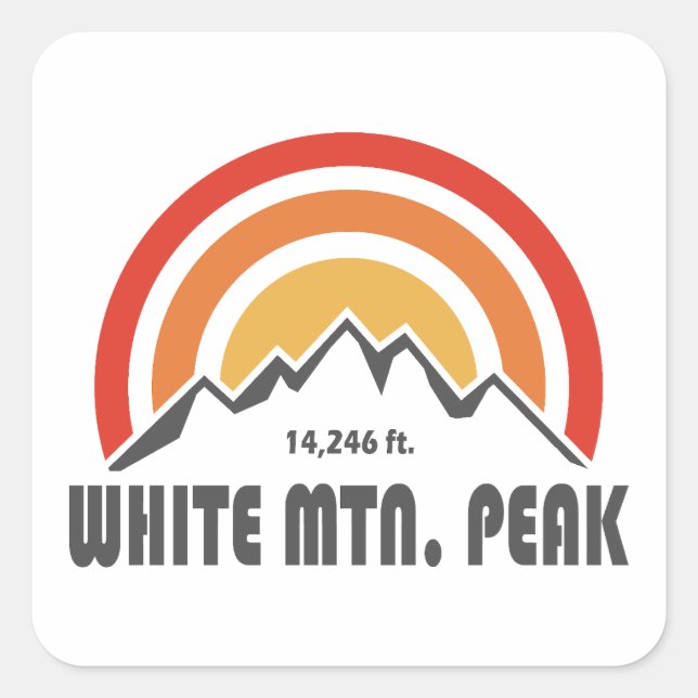 Sticker Carré White Mountain Peak Californie (Devant)