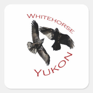 Sticker Carré Whitehorse, le Yukon