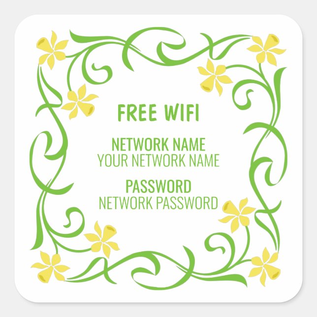 Sticker Carré Wifi Gratuit (Devant)