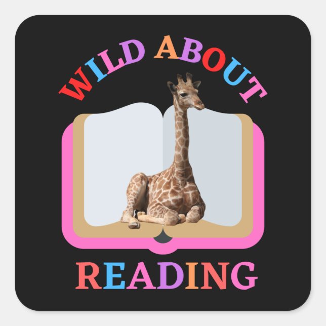 STICKER CARRÉ WILD À PROPOS DE LA LECTURE (Devant)