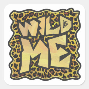 Sticker Carré Wild Me Leopard Brown et jaune