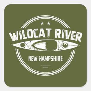 Sticker Carré Wildcat River New Hampshire Kayak