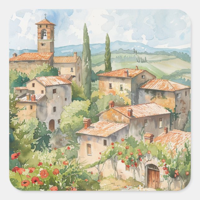 Sticker Carré Wildflowers by a Lake (Devant)