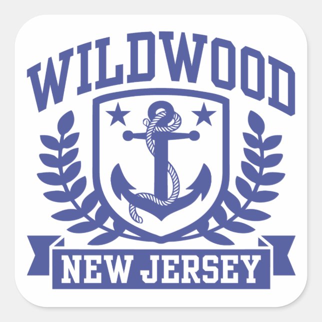 Sticker Carré Wildwood New Jersey (Devant)