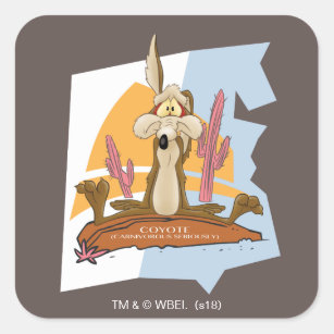 Sticker Carré Wile E. Coyote (Carnivore Sérieusement)