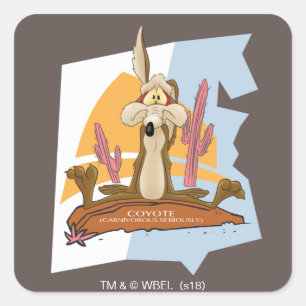 Sticker Carré WILE E. COYOTE™ (Carnivore Sérieusement)