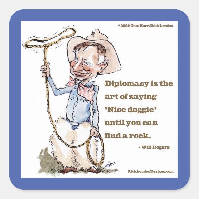 Sticker Carré Will Rogers & Citation (Devant)