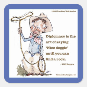 Sticker Carré Will Rogers & Citation