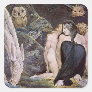 Sticker Carré William Blake - Hecate - Nuit de la joie d'Enithar