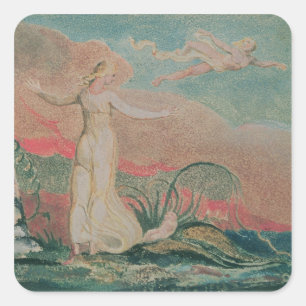 Sticker Carré William Blake Le Livre de Thel; Plaque 4 Thel in